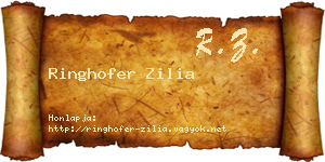 Ringhofer Zilia névjegykártya